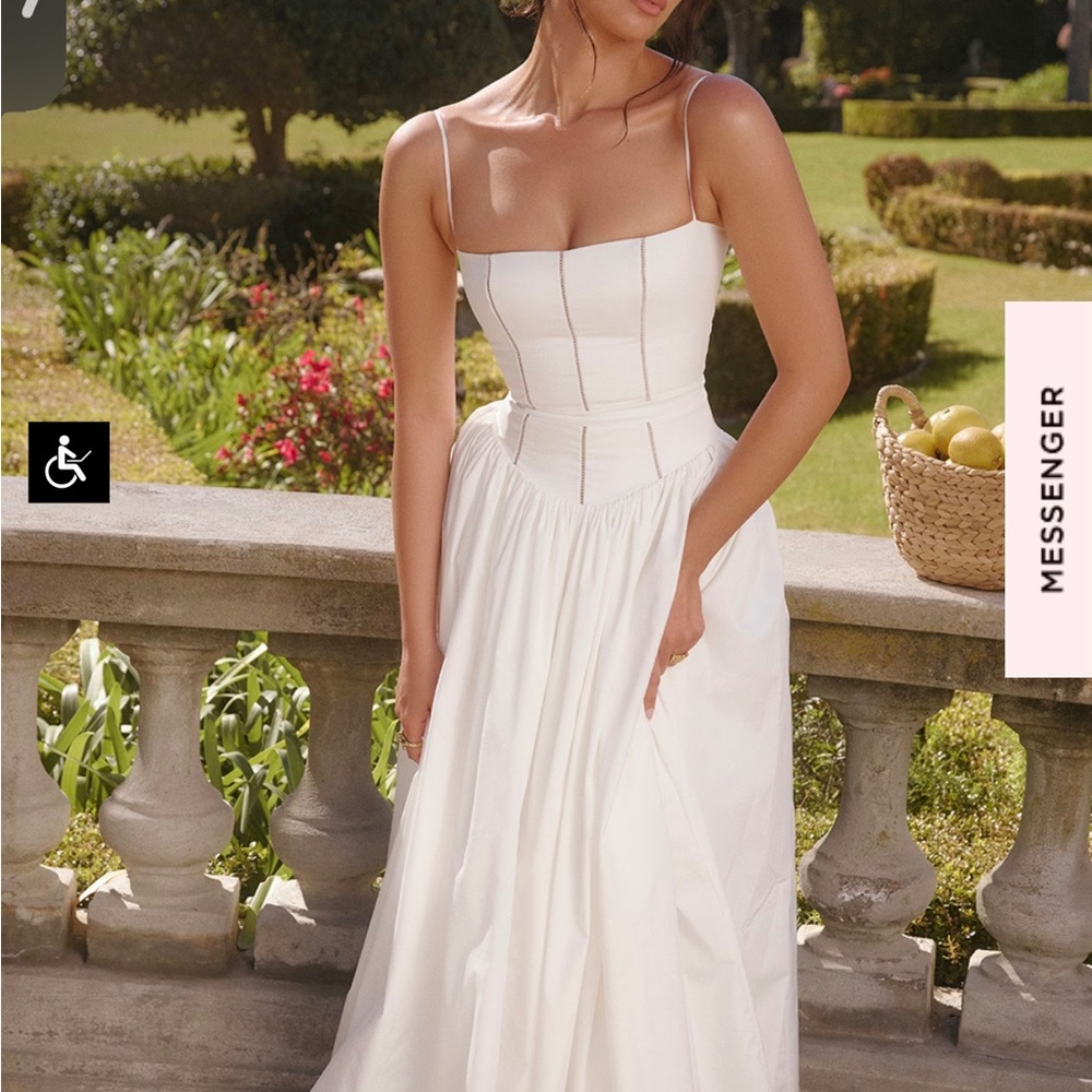 House of CB Ysabella White Cotton Maxi Dress